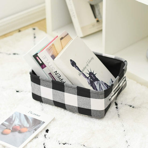 INough Christmas Buffalo Plaid Storage Basket, Collapsible Toy Box for Kids, Baby/Office/Bedroom, Farmhouse Decor.