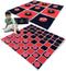 SWOOC Games 2-in-1 Vintage Giant Checkers & Tic Tac Toe Game with Mat, 100% Machine-Washable Canvas