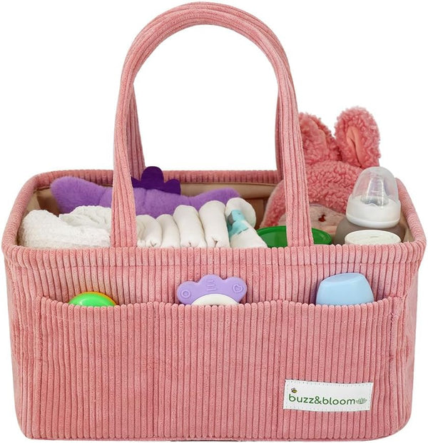 Buzz&Bloom Baby Diaper Caddy Organizer, Stylish Storage Basket for Newborn Essentials and Diaper