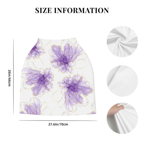Schgap Purple Flowers Car Seat Cover for Baby, Nursing Cover Breastfeeding Baby Carrier Cover Stretchy Carseat Canopy