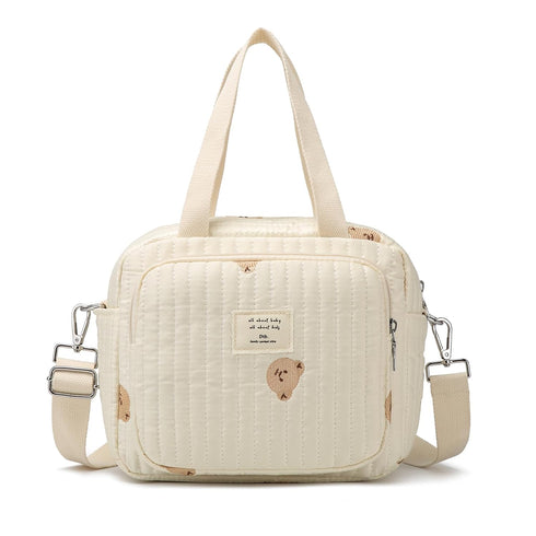 Fwkekye Small Diaper Bag Tote, Crossbody Diaper Bag Mini Purse with 7 Pockets,