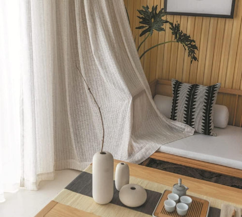 Iuokuby White Sheer Curtains Home Window Decoration Rod Pocket for Living Kids Childern Room Simple Japanese-Style Fine