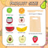 Embosomitr Sets 12PCs 3+ Wooden Cutting Fruits Food Toys Play Food for Children Kitchen Educational Learning Toy