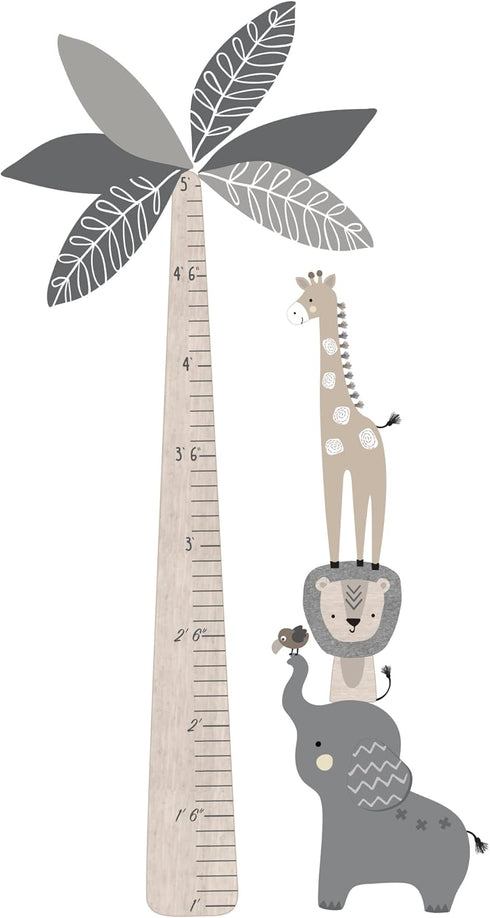 Lambs & Ivy Jungle Safari Tree with Animals Kids Growth Chart Wall