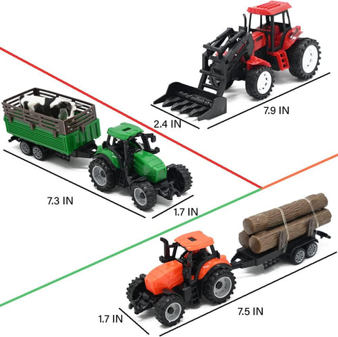 Farm Animals Figures Playset, 40 Pcs Farm Toy Tractor with Plastic Farm Animals Figurines, Farmer Truck Toy with