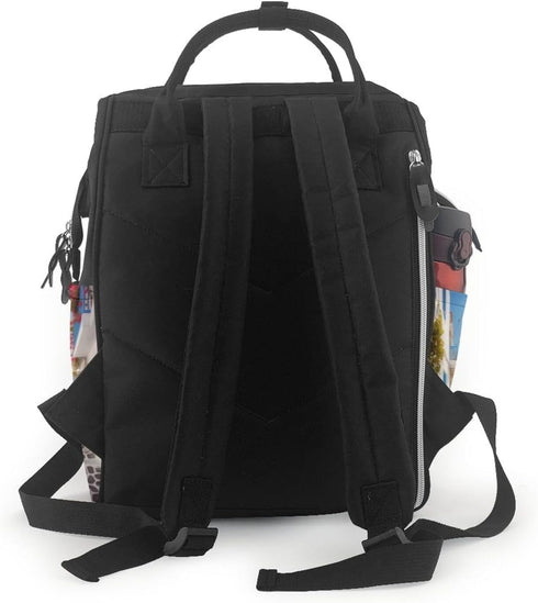 KHIRY Backpack Mummy Backpack Diaper Bag Nappy Baby Bag Black and white tiger Multifunction Changing Bags for Travel