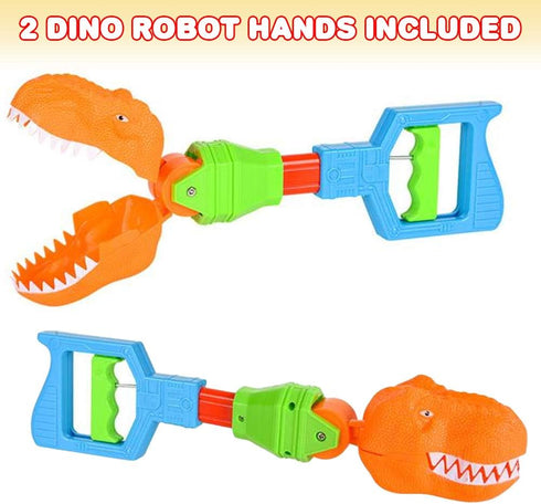 ArtCreativity Dino Robot Hand Grabber, Set of 2, 14 Inch Robotic Arm Reacher Grab Claw for Kids