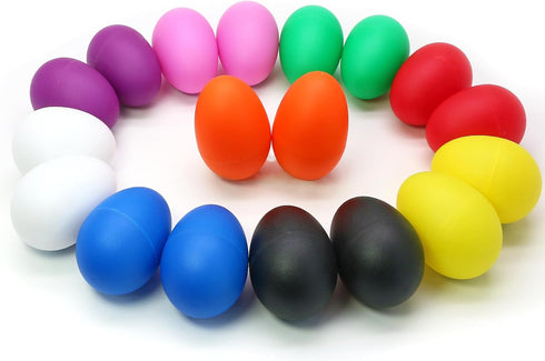 18 PCS Plastic Egg Shaker Set (9 Color), Musical Hand Percussion Shakers, Egg Maracas Instruments for Music Learning DIY