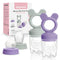 Bessentials Baby Fresh Fruit Food Feeder - 2 Pack Silicone Mesh Feeders for Infant Safe Self Feeding (Purple+Misty