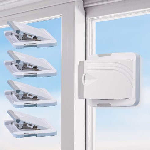 Sliding Glass Door Child Lock, 4-Pack Child-Proof Window Locks with 3M Adhesive Backing