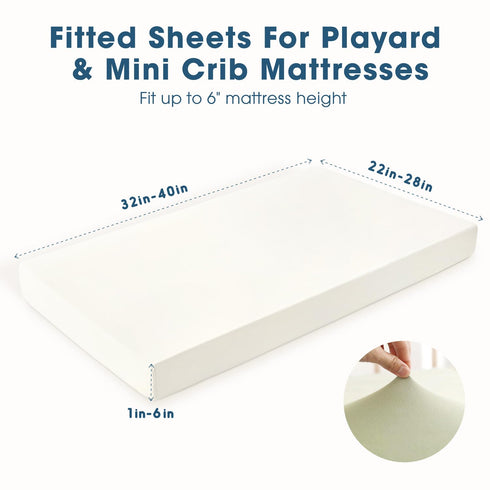 Pack 3 Pack, Pack GRSSDER Mini Crib Sheets Fitted, and Play Sheets Ultra Soft Stretchy N Play Sheets, Universal Fit