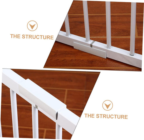 6pcs Safety Door Reinforcement Slot Fence Repair Groove Gate for Stairs Dog Gate Reinforcement Fence Reinforcement Groove Fence Accessories Pet Fence Gate PVC White