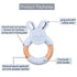 Personalized Wooden Bunny Silicone Teething Ring, Custom Engraved Bunny Silicone Teether with Name Teething Toys