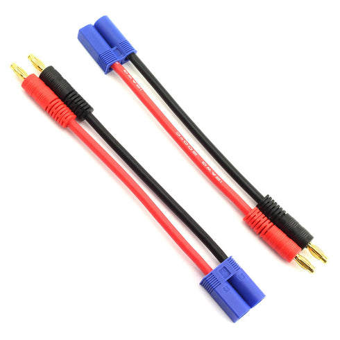 DGZZI 2pcs EC5 Male Connector to 4.0mm Banana Male Plug Lipo Battery Balance Charging Cable, 12 AWG Silicone Wire
