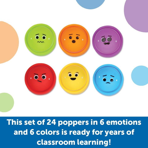 Set, 24 3+, Learning Resources Rainbow Emotion Fidget Poppers Classroom Pieces, Ages Autism Sensory Toys