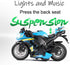Pull Back Motorcycle Toys, Tiny Gift with Music Lighting, Race Motorcycles Toy for Kids Age 3-8 (Blue)