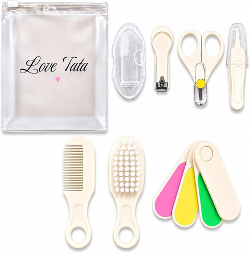 Love Tata Baby Grooming Kit 7-in-1 Newborn Baby Care Set with Nail Clipper, Scissors,