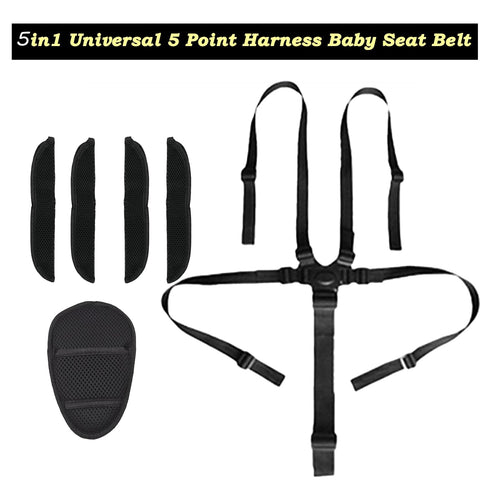 5 5 Universal Point Harness Baby Seat Belt, Adjustable Harness Baby Safety Strap, Safety Child Seat Belt with Pad