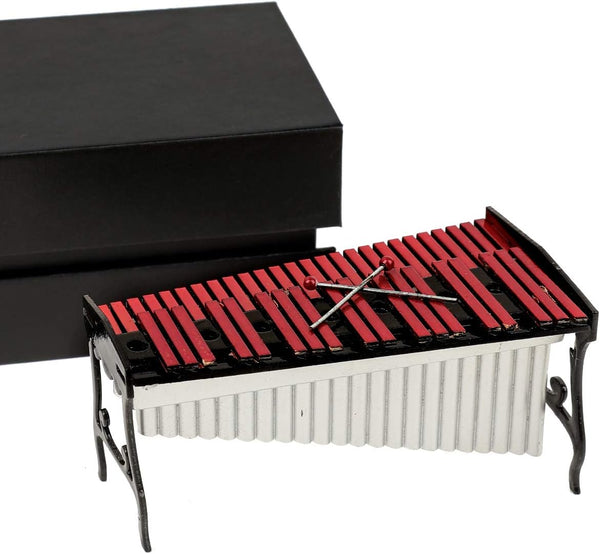 Dselvgvu Miniature Xylophone with Case Mini Marimba Percussion Musical Instrument Replica Collectible Dollhouse