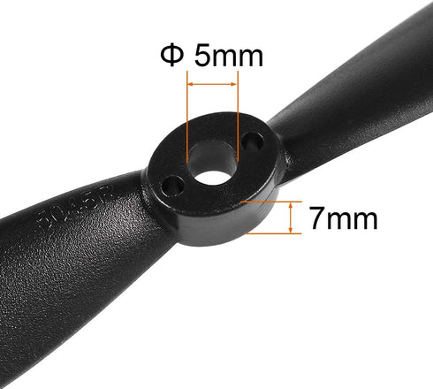 5045 5x4.5 Inch 2-Vane 2 uxcell Bullnose Propellers CW CCW for RC Quadcopter Hexacopter Multirotor, Black Pairs