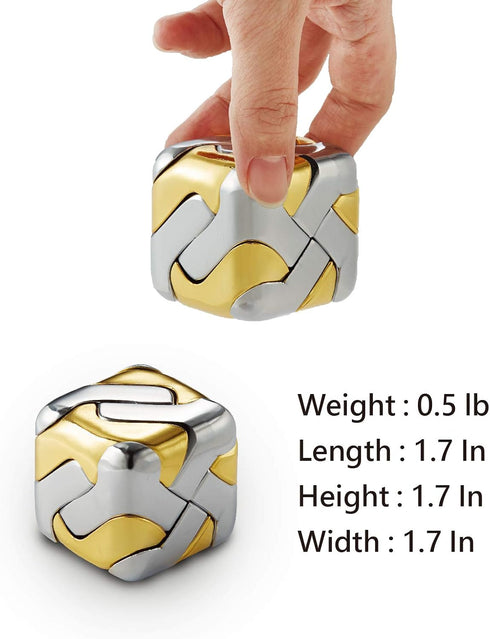 3D Brain Teasers Metal Puzzles Toy, Mind Puzzles for Adults, Smart Gifts for Boys and Girls, Gold and Silver.
