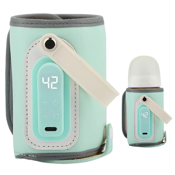 Xoeryoy Baby Bottle Warmer, Temperature Adjustable PU Portable Bottle Warmer with Handle 21w