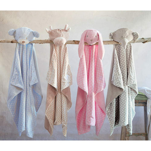 0-24 Stephan Baby Terry Plush Hooded Bath Towel, Lamb, Months