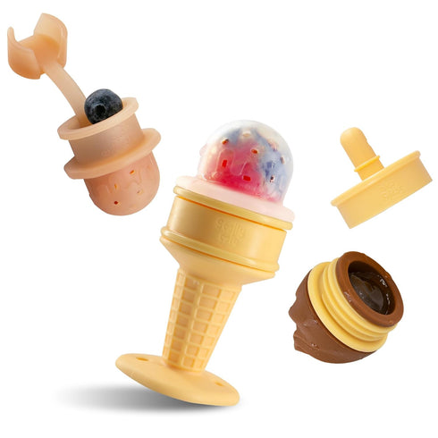 Feeding,3 Smily Mia Baby Fruit Food Feeder & Freezer Teether Combo, ICY Bite Ice Cream Teether for Baby Cooling Relief