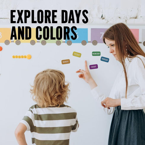 Just Baby'd Sip'n Learn Labels - Days of the Week & Colors of the Rainbow - Weekly Labels for Sippy Cups, Dishwasher