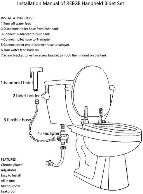 OJJBAVKFQ Set Set Muslim Shower Cloth Diaper Sprayer Kit - ABS Booster Spray Gun Wall Mounted