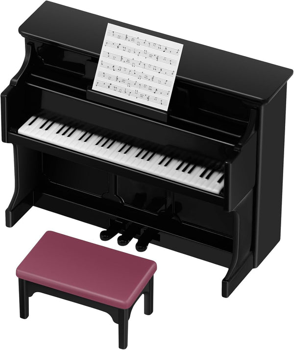 Piano Keyboard Toy for Kids Miniature Dollhouse Piano Model Musical Educational Toy for Fairy Garden Black