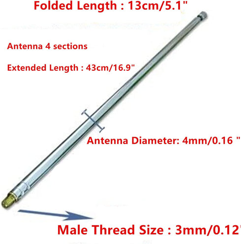 4Pcs Remote Control Metal and Soft Antenna Accessory, Children Ride On Car Replacement Parts