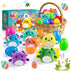 24 Pack Easter Basket Stuffers Easter Basket Essentials Prefilled Plastic Eggs with Axolotl Plush Toys Mini Mexican