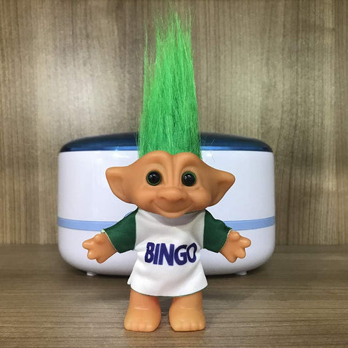 Vintage Troll Dolls Retro Chromatic Doll for Collections, Arts and Crafts, Party Favors - 7.5" Tall (Green)