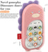 Baby Cell Phone Toy with Early Education & Music - Learning Educational Dinosaur Fake Phone Fun for Kids (Pink)