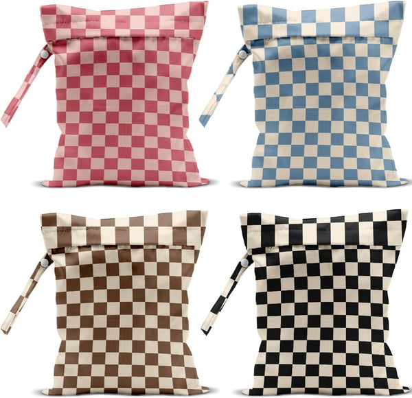 VBCVBGFH 4 Pack Cute Wet Bag Waterproof Washable Reusable Wet Dry Bag for