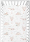 CaTaKu Baby Crib Sheets Cute Rabbit Bunny Woodland Mini Crib Sheets Fitted for