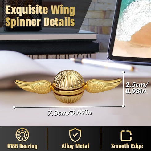 Golden Orb Fidget Spinner - Cool Metal Ball Toy for Stress Relief, Desk Decor, Sensory Toy for All Ages