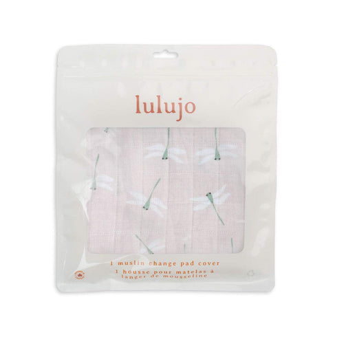 100% 32 16 Inches, lulujo Baby Changing Pad Cover Cotton Muslin Fitted Standard Size, x Dragonfly