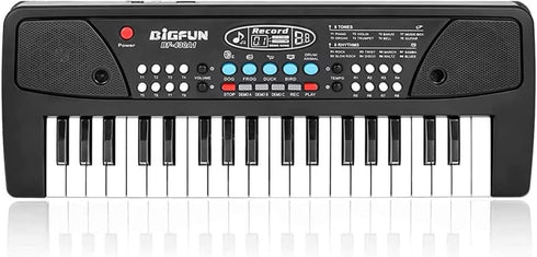 Black 37 Keys Kids Piano Keyboard, Portable Electric Musical Instruments with Microphone for 3-9 Years Old