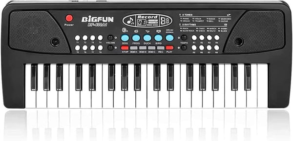 Black 37 Keys Kids Piano Keyboard, Portable Electric Musical Instruments with Microphone for 3-9 Years Old