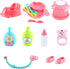 Set deAO Kids Baby Doll Stroller Nursery Role Play with a Variety of Feeding Toy and Play Mat Travel Cot Baby Carrier