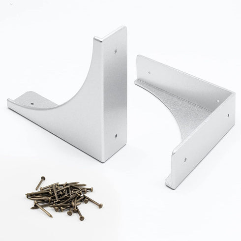 BokWin Metal,4 2.56 Inch Silver Box Corner Protector Pcs Decorative Corner Brackets with Screws,Safety Edge Guard