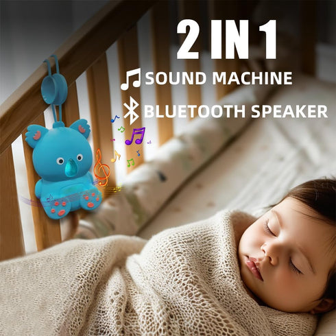 Baby White Noise Machine with Bluetooth Speaker & Timer | Portable Infant Sleep Aid, Sleeping Music Soothing Sounds