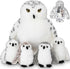 Hollowfly 5 Pcs Snowy Owls Plush Toy Gift Set 12.6" Mom Owls with