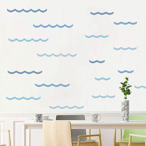Ocean Waves Wall Decals - Kids Room Decor - Peel & Stick Removable Stickers