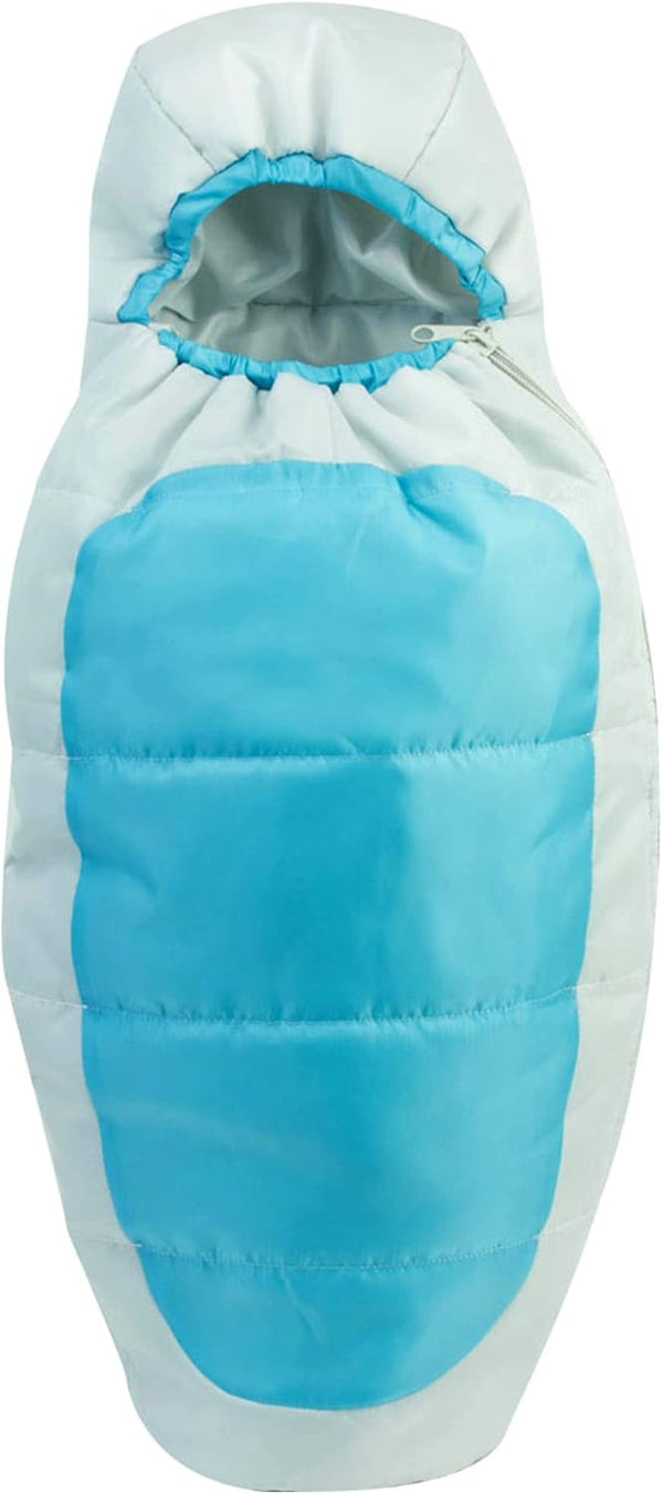 Sophia's 18" Doll Cocoon Style Nylon Sleeping Bag, Blue/Gray, with Side Zipper