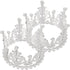 Amosfun 2pcs Mini Pearl Crown Cake Topper, Rhinestone Princess Tiara for Cupcake, DIY Birthday Wedding Party