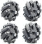 Premium 97mm Omni Directional Tire Mecanum Wheel for AGV Robot Car Chassis, 4pcs Metal 6mm Coupling Motor Connector for