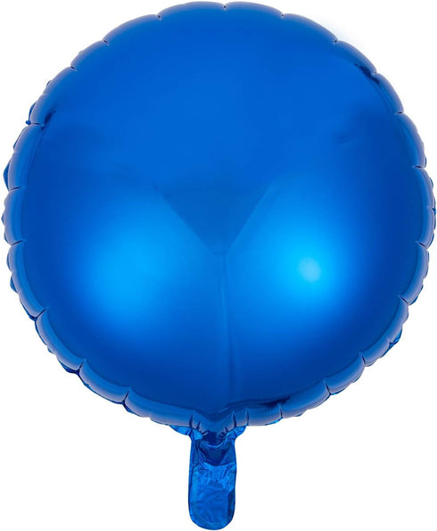18" Blue Round Shaped Mylar Foil Balloons, Pack of 20 for Birthday Party Wedding Baby Shower Decorations